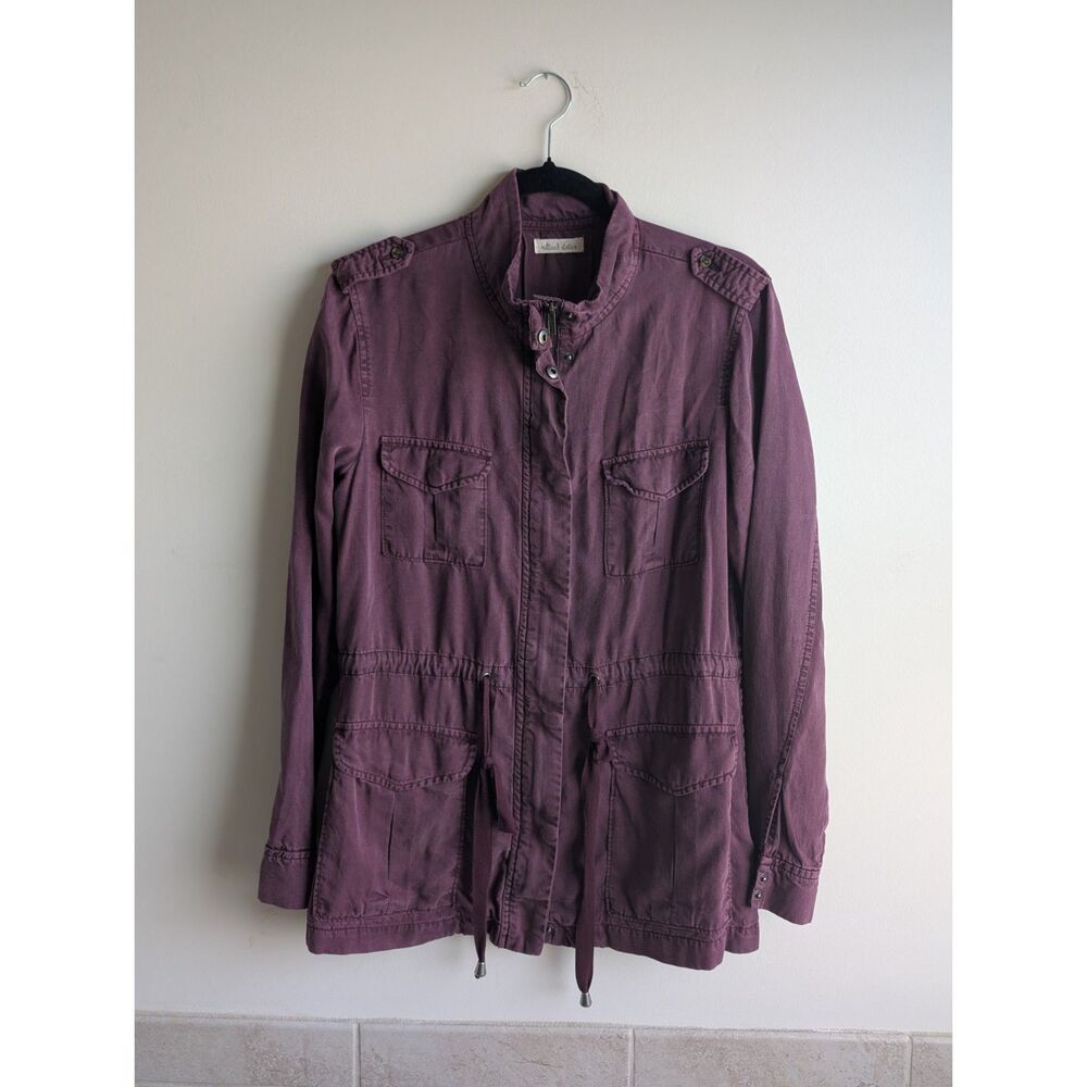 Altar’d State women's dark purple long cargo bomber utility jacket, LARGE